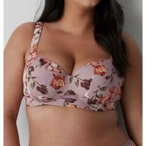 Cacique Comfort Bliss Lightly Lined  Bra Women Size Plus NWT Floral 42C
